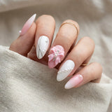 pink ombre 3d almond short press on nails coquette mockup 02