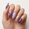 plum lilac nude 3d cat eye almond press on nails seashell silver swirl gold vine mockup 01