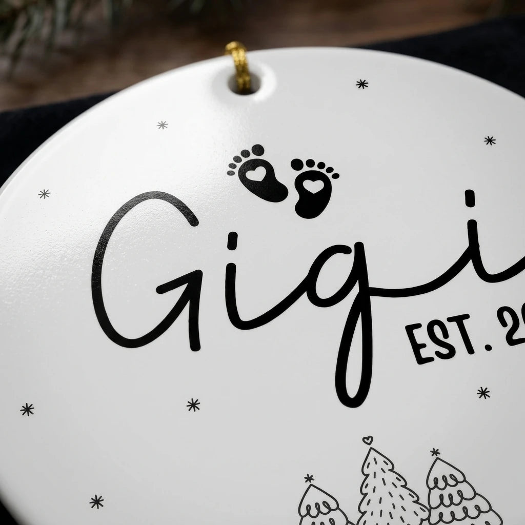 promoted to gigi new gigi personalized ornament detail