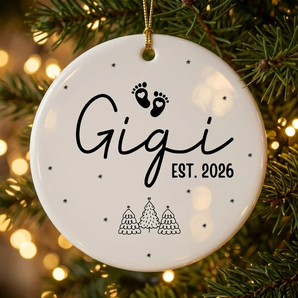 promoted to gigi new gigi personalized ornament tree