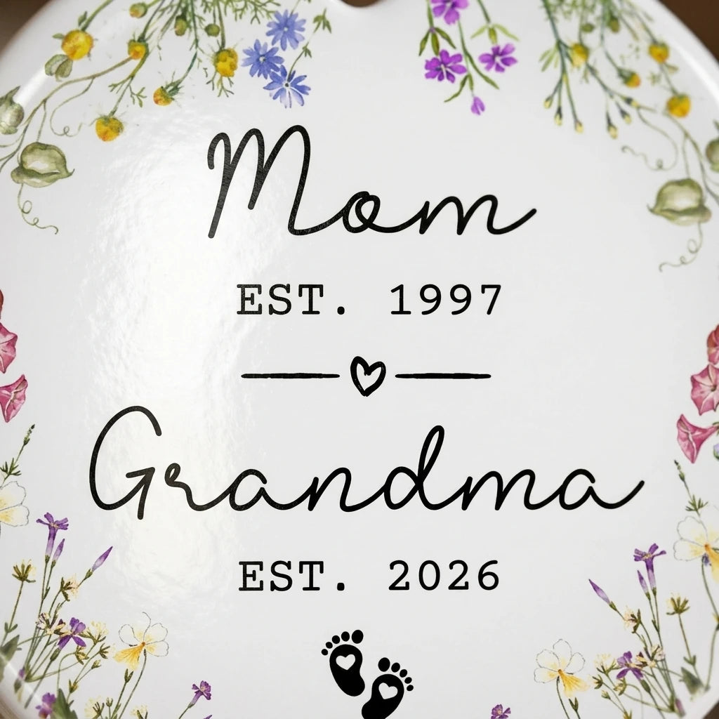 promoted to grandma new grandma personalized ornament detail