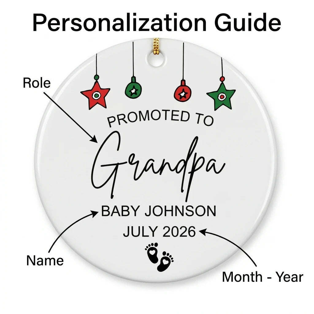 promoted to grandpa new grandpa personalized ornament guide