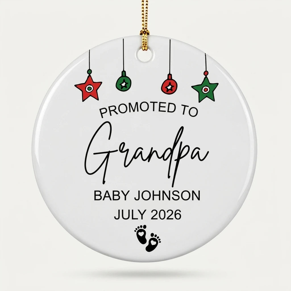 promoted to grandpa new grandpa personalized ornament hero