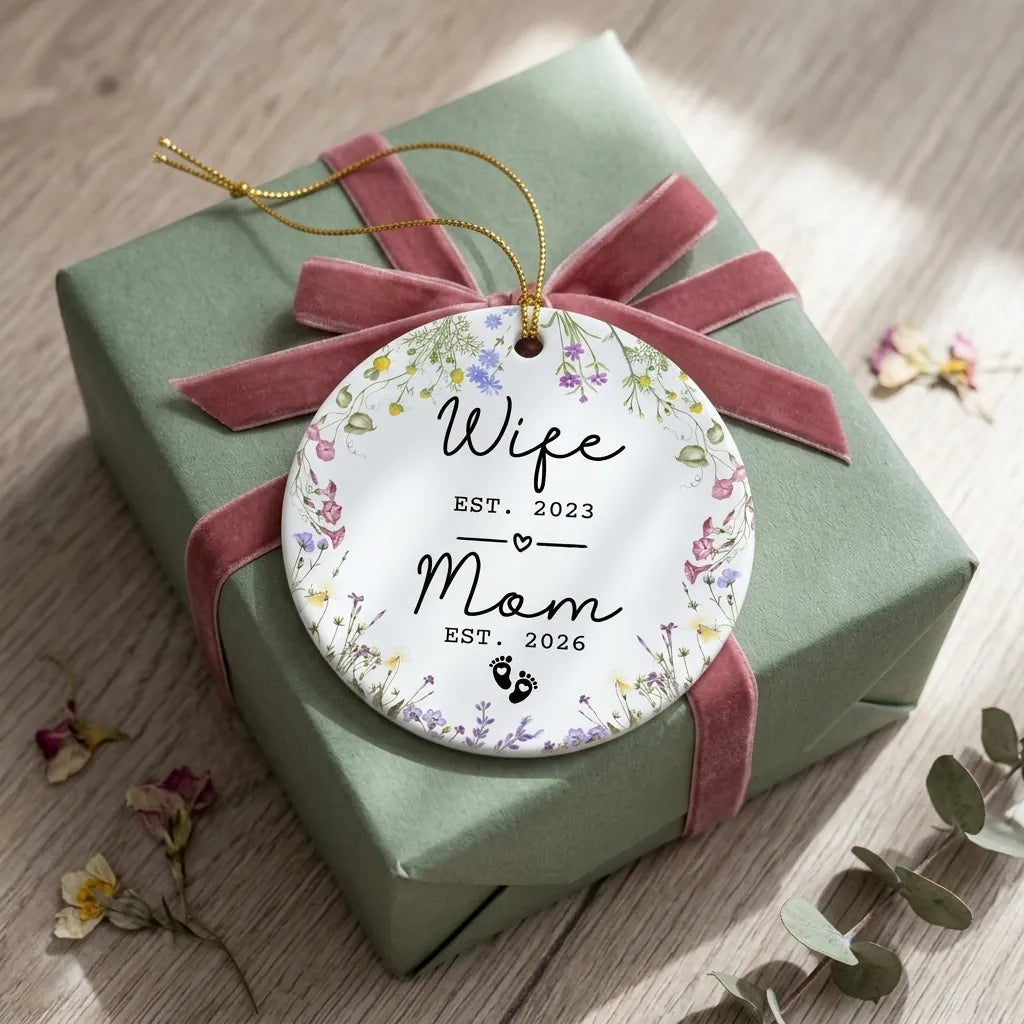promoted to mom new mom announcement personalized ornament gift