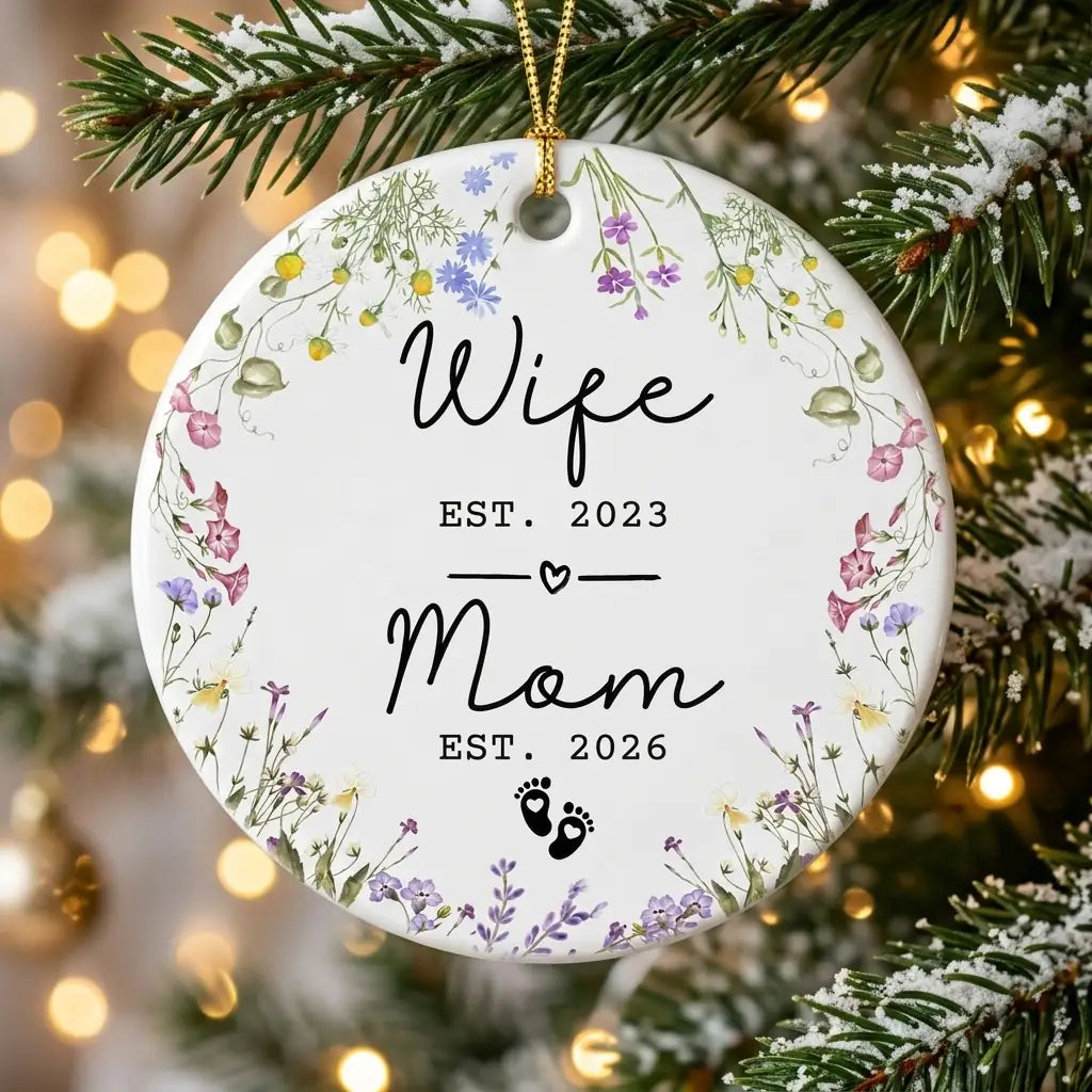 promoted to mom new mom announcement personalized ornament tree
