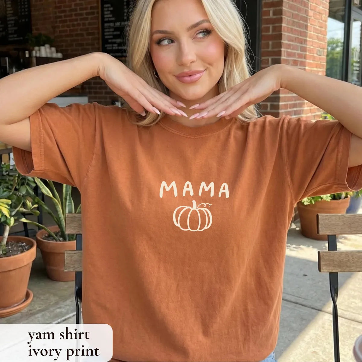 Pumpkin Birthday Family Shirts graphic Comfort Colors T-shirt in Ivory, additional product photograph.