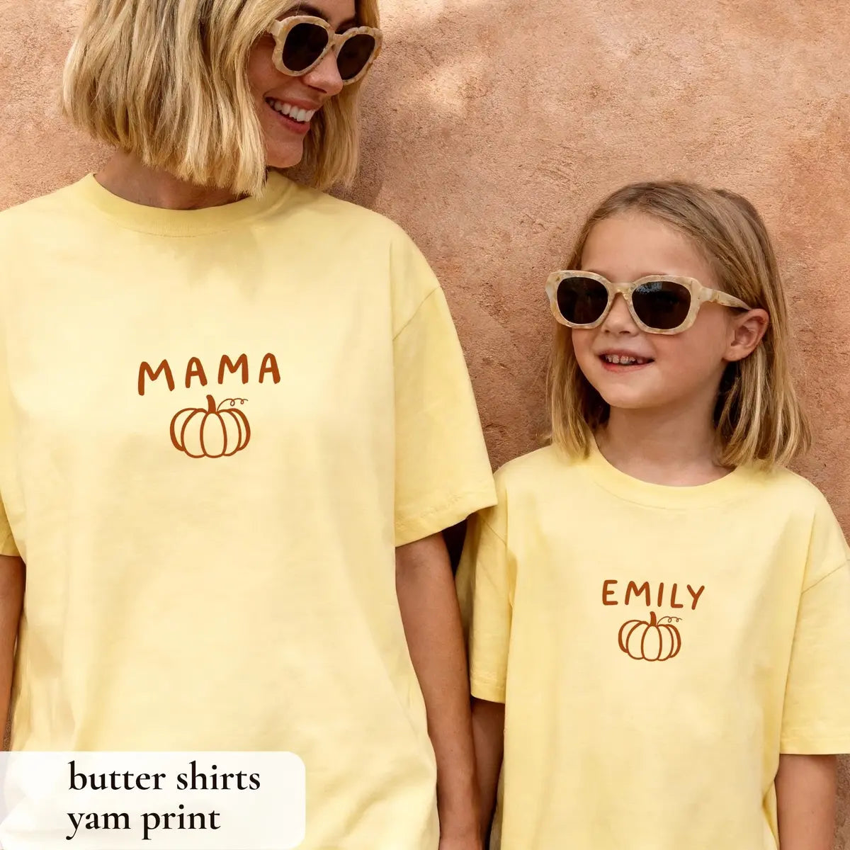 Pumpkin Birthday Family Shirts graphic Comfort Colors T-shirt in Yam, additional product photograph.