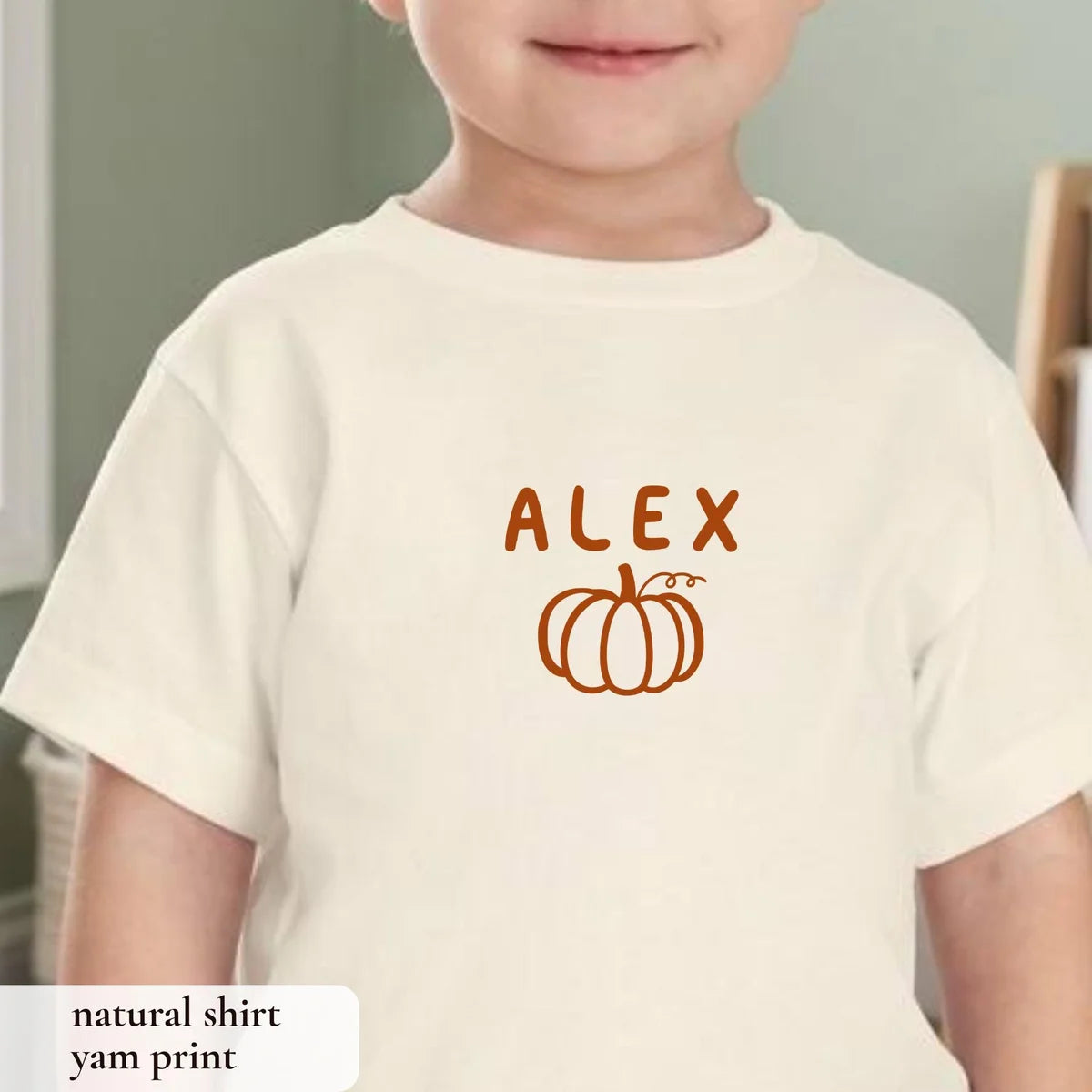Pumpkin Birthday Family Shirts graphic Comfort Colors T-shirt in Yam, additional product photograph.