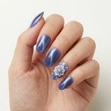 purple blue 3d cat eye almond press on nails flower pearl lifestyle 04
