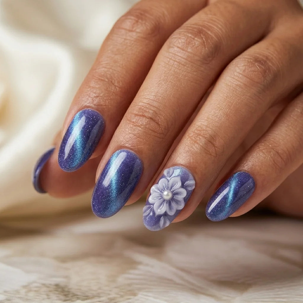 purple blue 3d cat eye almond press on nails flower pearl mockup 01