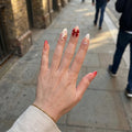 red 3d almond medium press on nails red ribbon bow cherry mockup 01