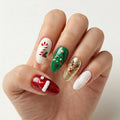 red green 3d almond press on nails santa hat candy cane christmas tree reindeer mockup 01