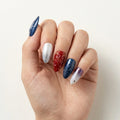 red navy white 3d glitter 4th of july almond press on nails star cluster firework lifestyle 03