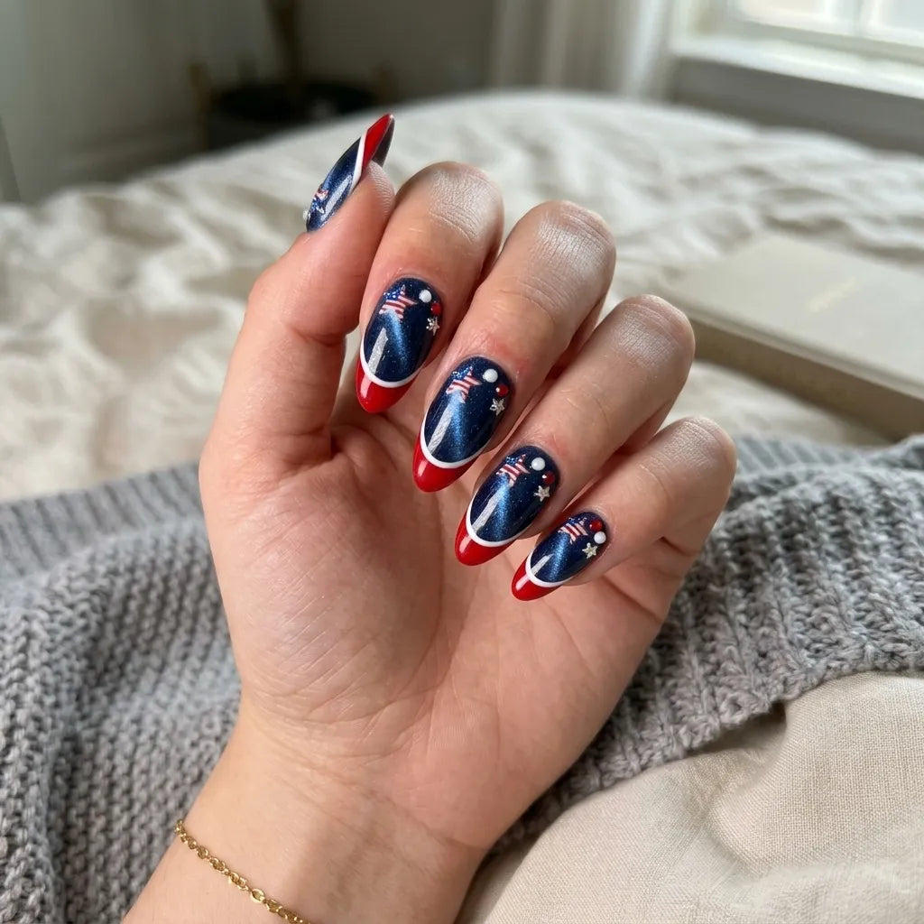 red white blue cat eye french tip 4th of july almond press on nails 3d star mockup 01