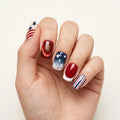 red white blue cat eye ombre 4th of july square short press on nails firework star flat lay 03