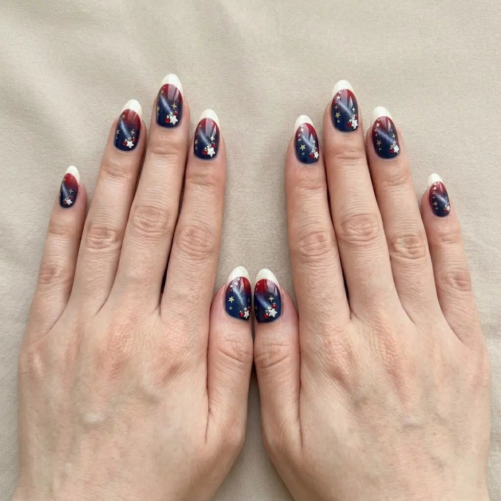 red white blue ombre french tip 4th of july almond press on nails star rhinestone lifestyle 03