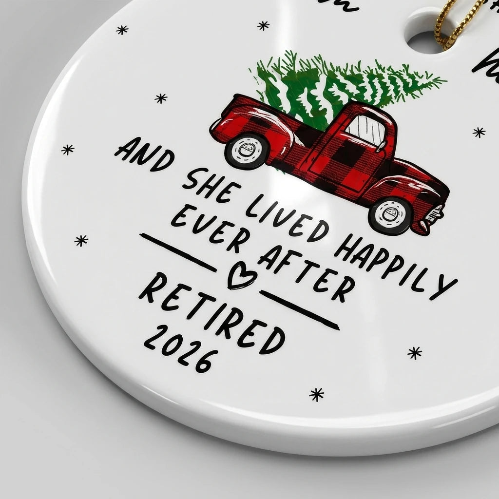 retirement funny personalized ornament detail