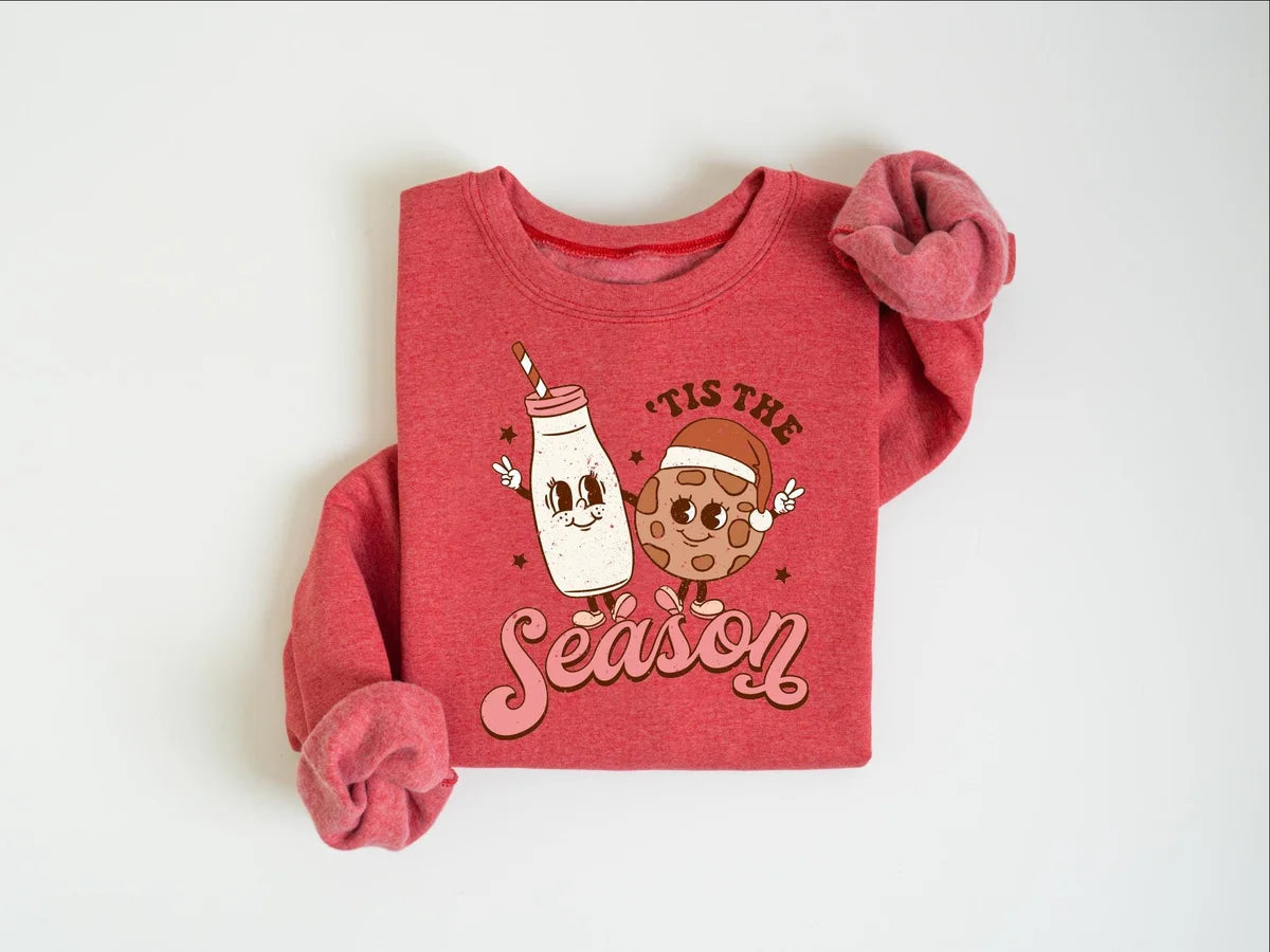 Retro Christmas Gingerbread Cookies : Cute Family Xmas Party Crewneck Sweatshirt alternate product view.
