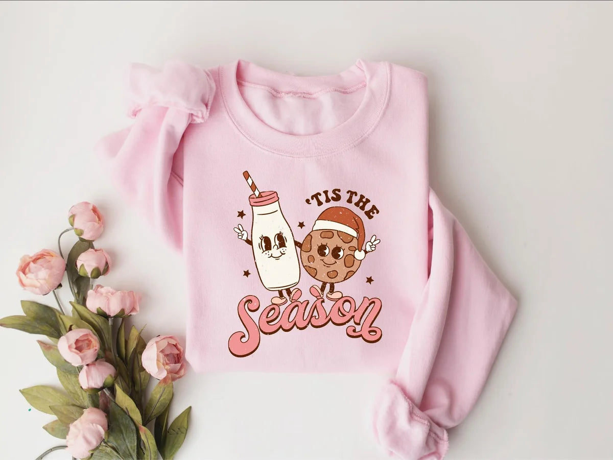Retro Christmas Gingerbread Cookies : Cute Family Xmas Party Crewneck Sweatshirt alternate product view.