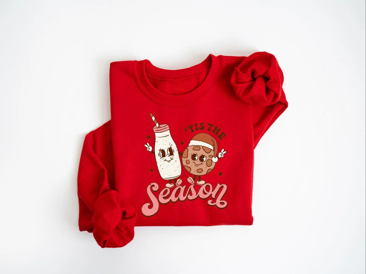 Retro Christmas Gingerbread Cookies : Cute Family Xmas Party Crewneck Sweatshirt alternate product view.
