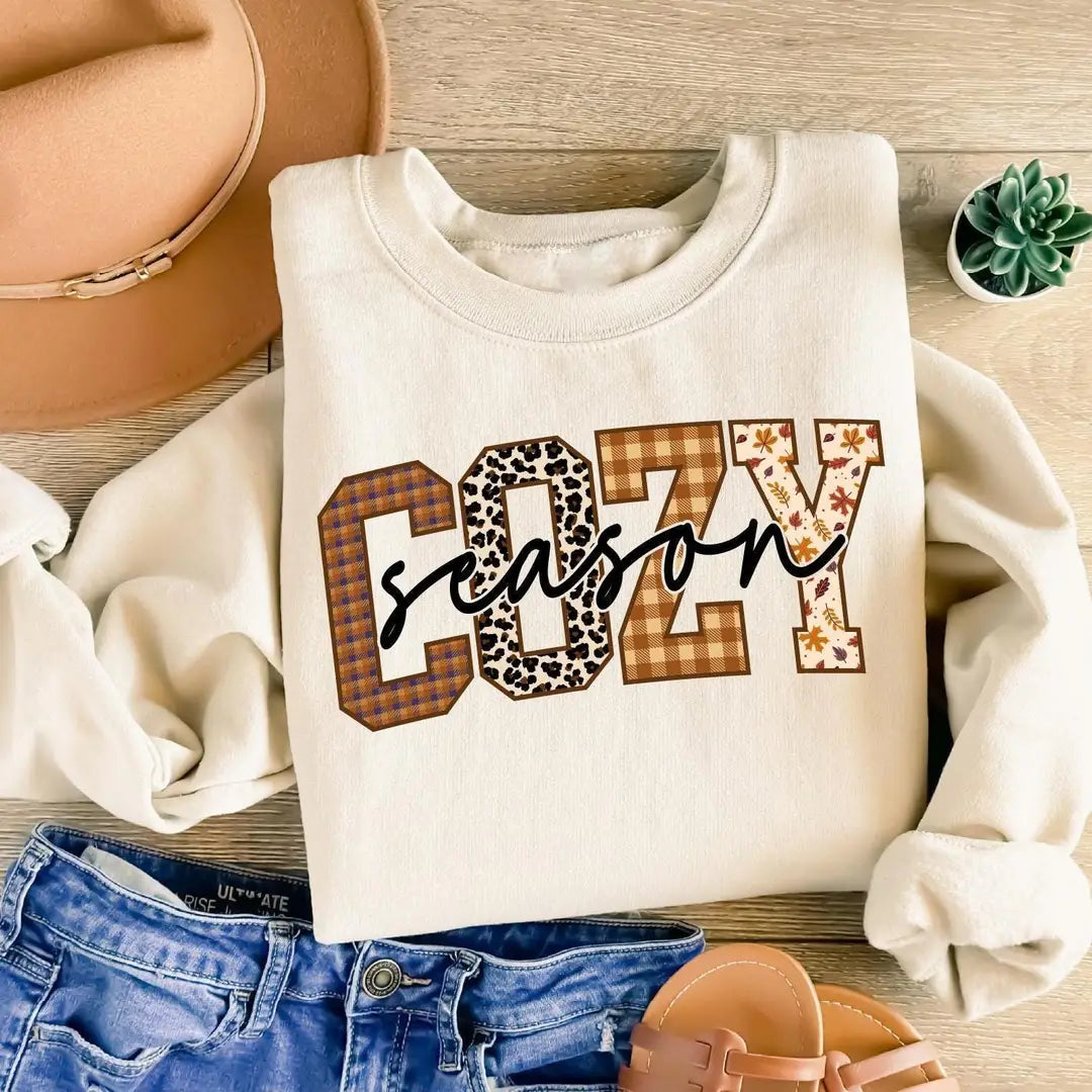 Retro Cozy Season Crewneck Sweatshirt hero view.