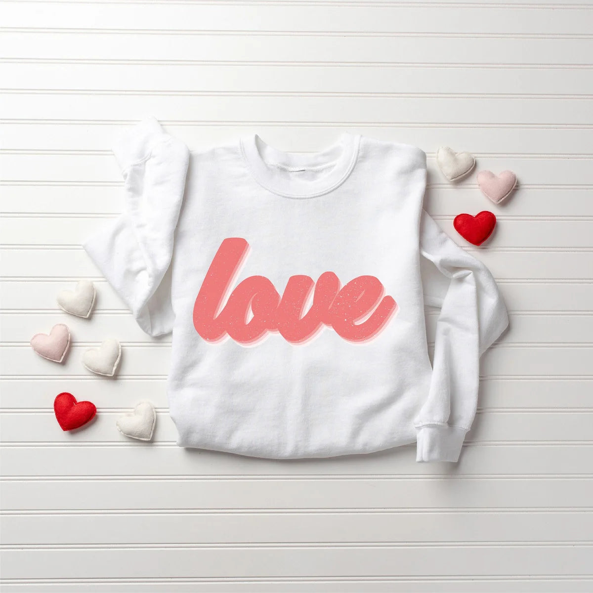 Retro Love Crewneck Sweatshirt alternate product view.