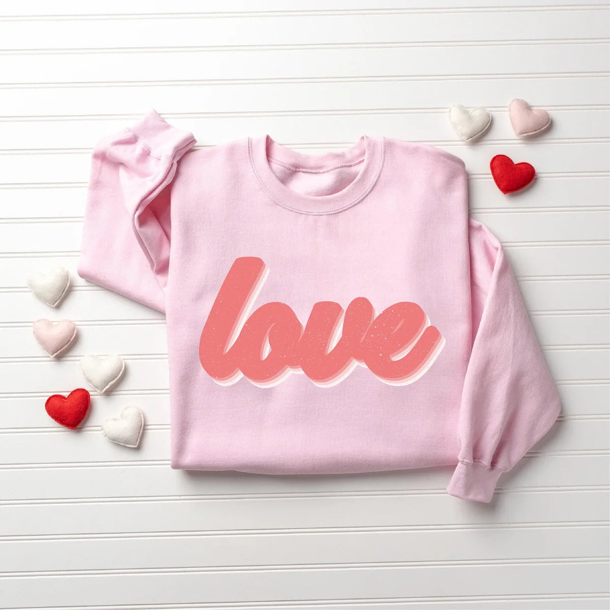 Retro Love Crewneck Sweatshirt alternate product view.
