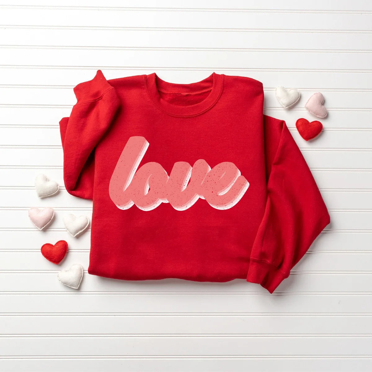 Retro Love Crewneck Sweatshirt alternate product view.