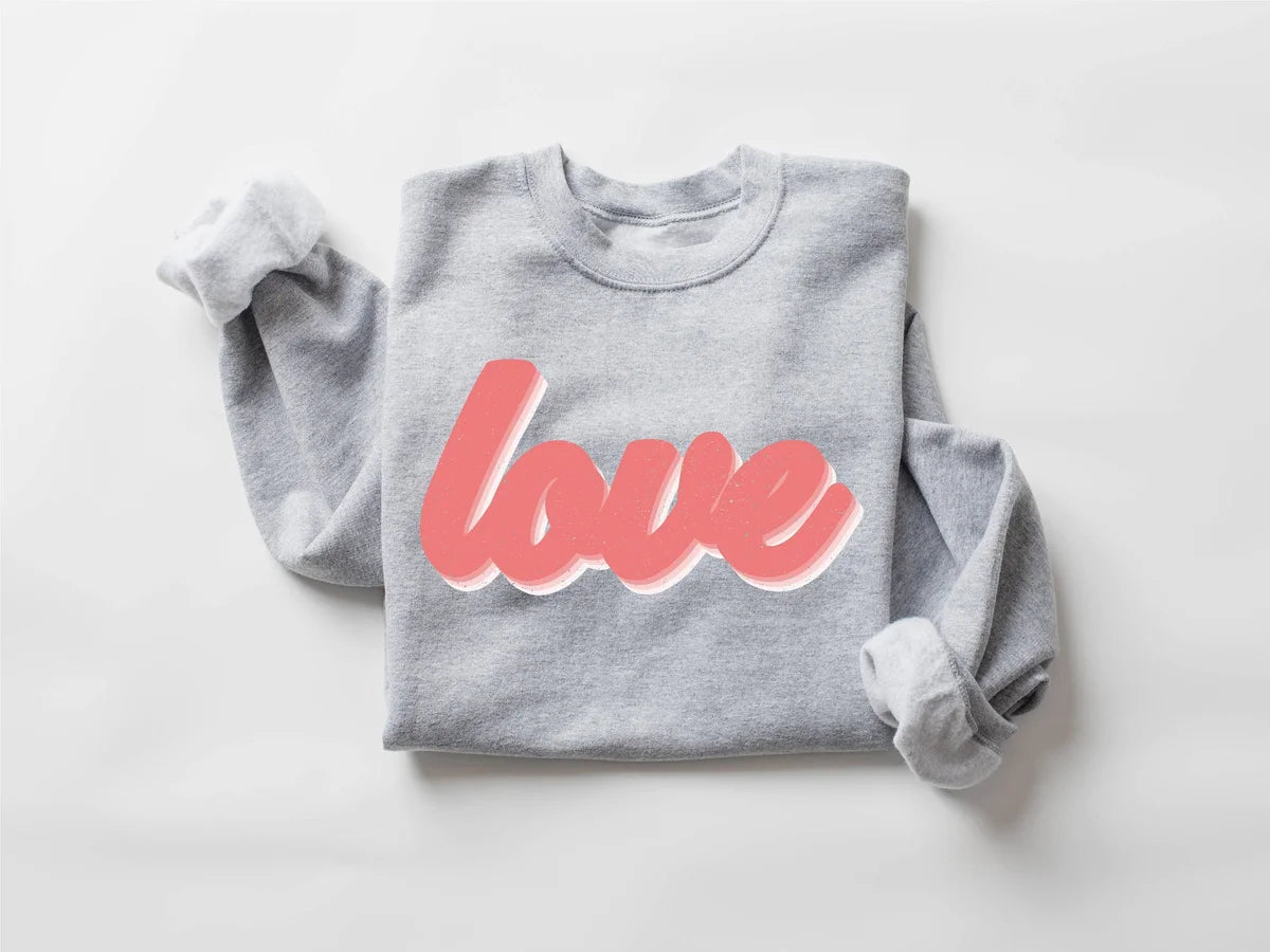 Retro Love Crewneck Sweatshirt alternate product view.