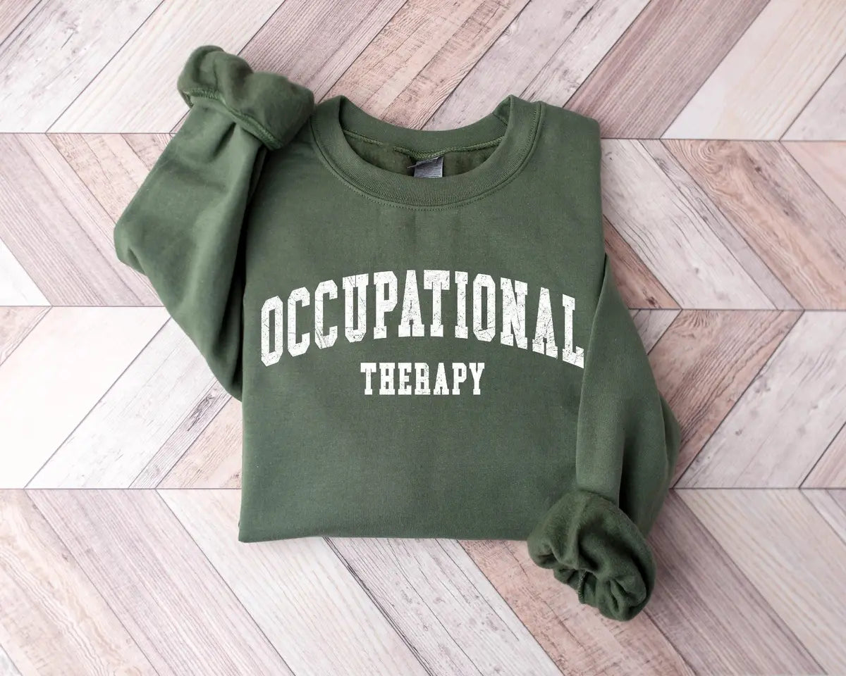 Retro Occupational Therapy Crewneck Sweatshirt alternate product view.