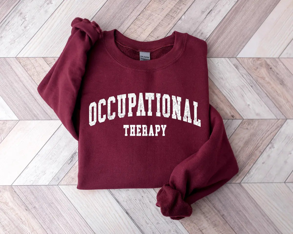 Retro Occupational Therapy Crewneck Sweatshirt alternate product view.