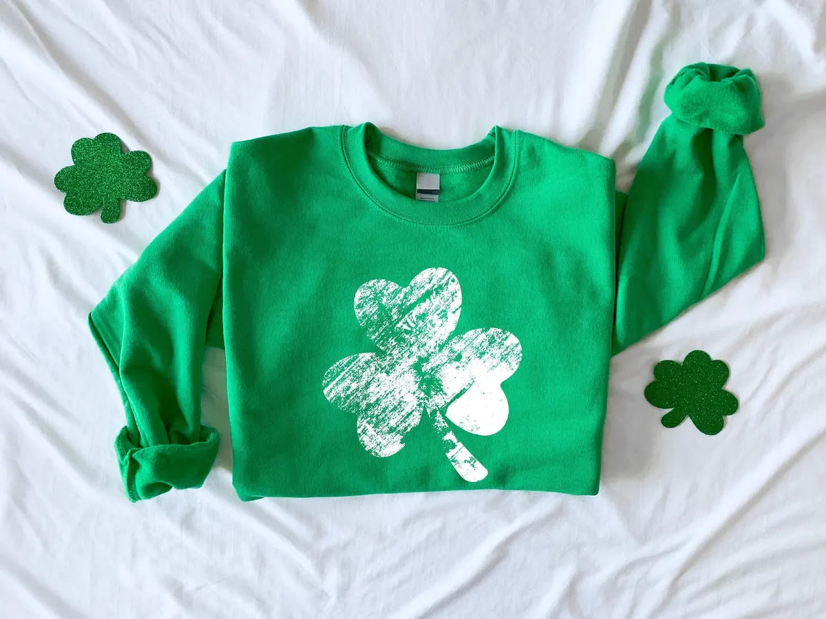 Retro Shamrock Crewneck Sweatshirt alternate product view.