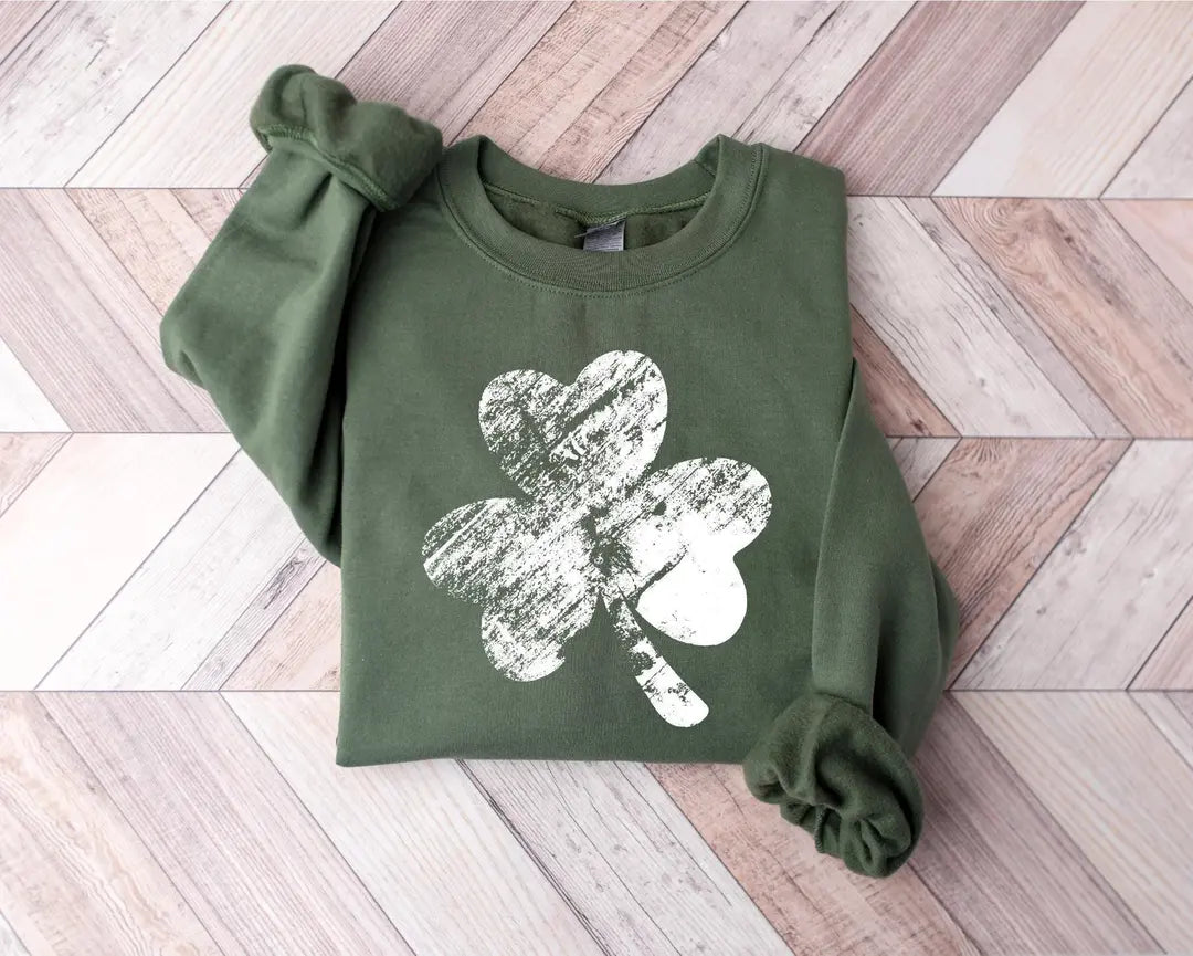 Retro Shamrock Crewneck Sweatshirt alternate product view.