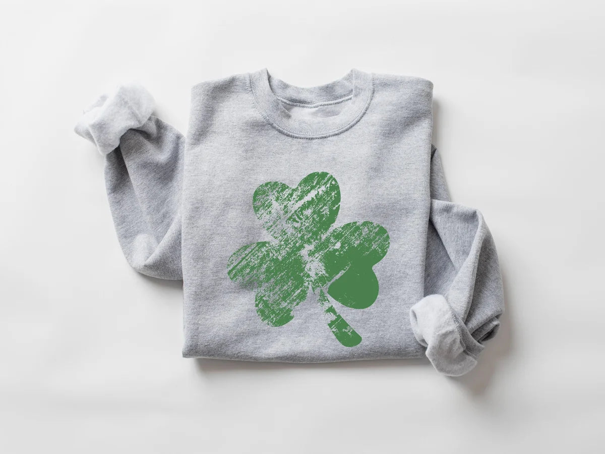 Retro Shamrock Crewneck Sweatshirt alternate product view.
