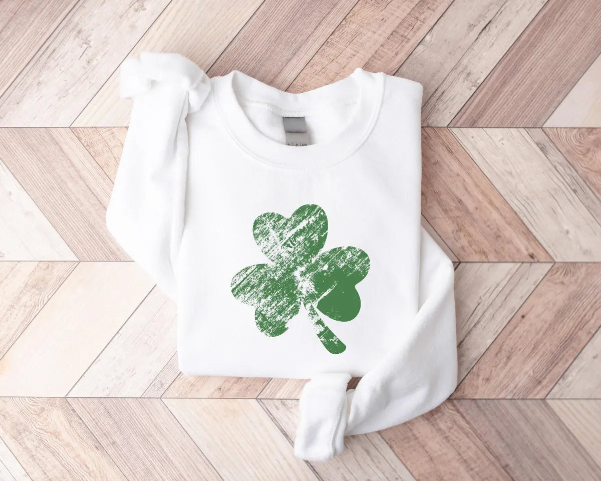 Retro Shamrock Crewneck Sweatshirt alternate product view.