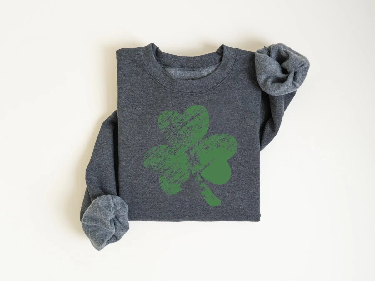 Retro Shamrock Crewneck Sweatshirt alternate product view.