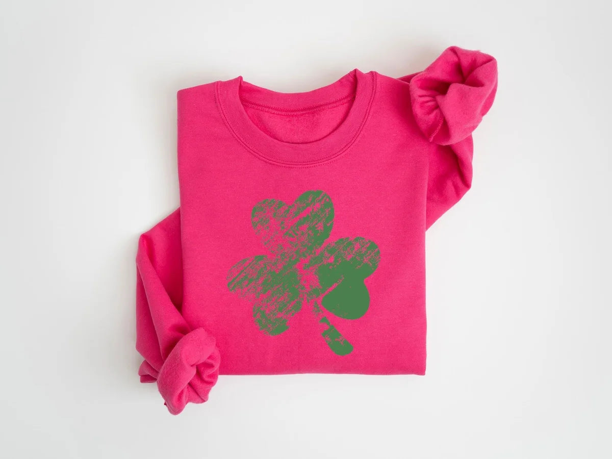 Retro Shamrock Crewneck Sweatshirt alternate product view.