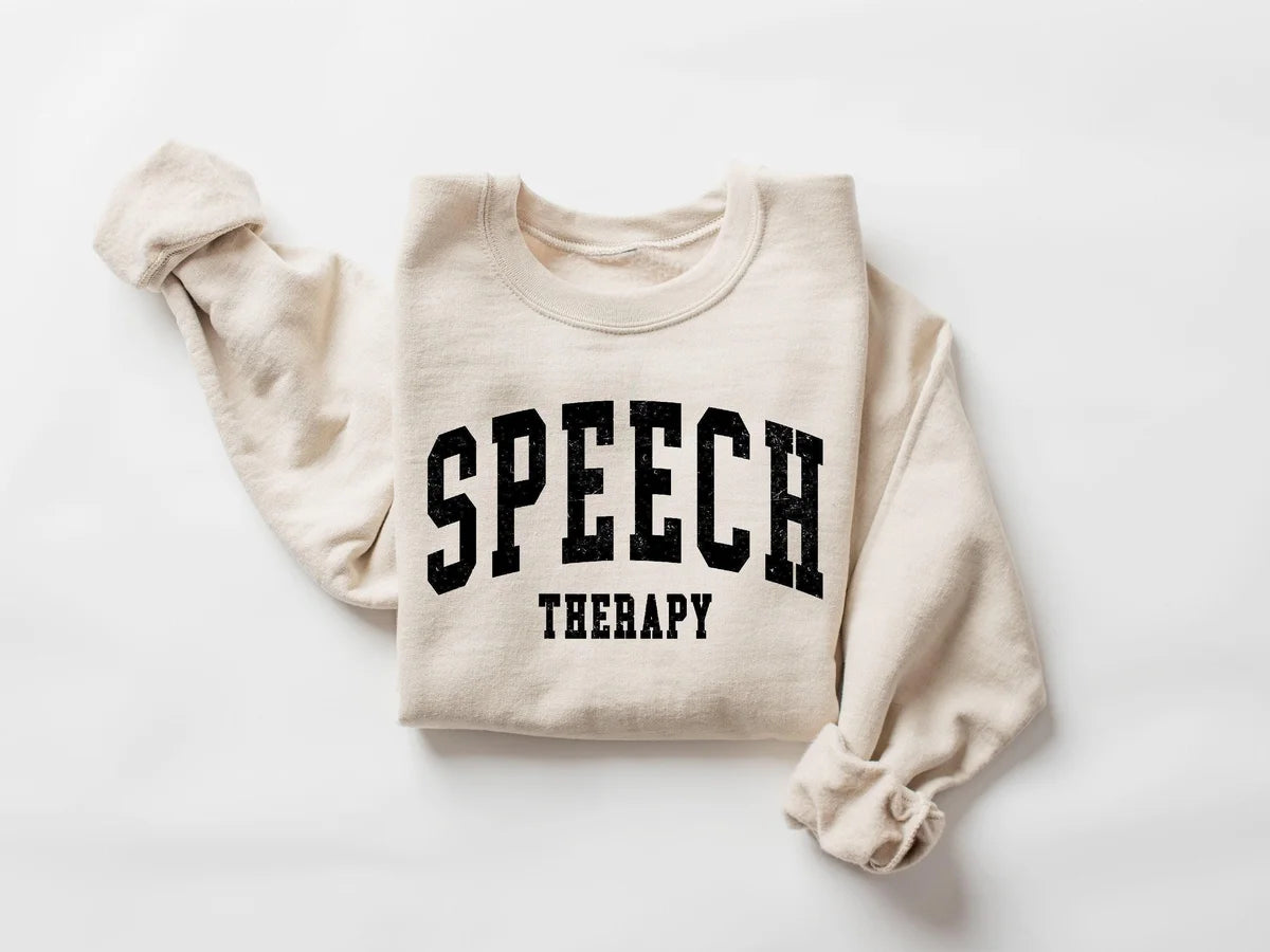 Retro Speech Therapy Crewneck Sweatshirt alternate product view.