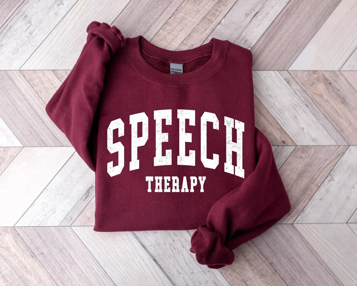 Retro Speech Therapy Crewneck Sweatshirt alternate product view.