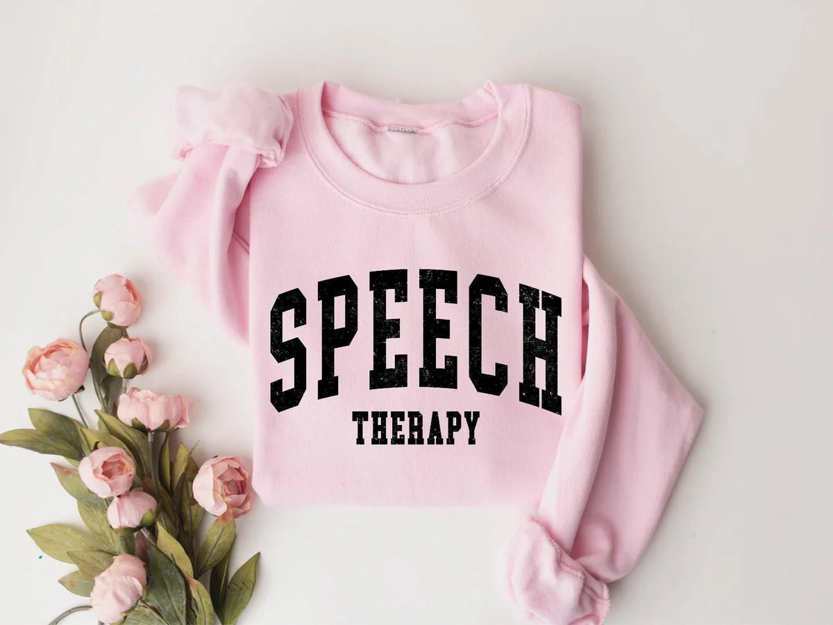 Retro Speech Therapy Crewneck Sweatshirt alternate product view.