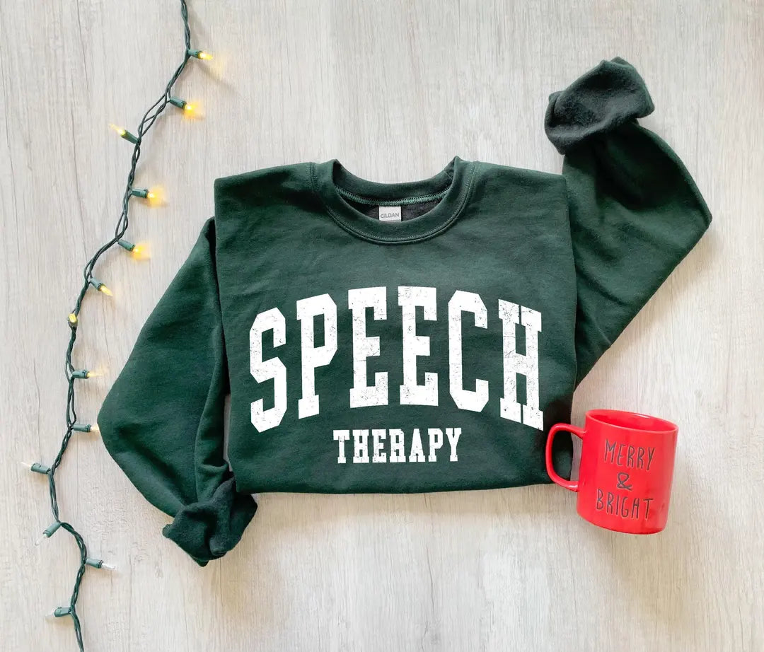 Retro Speech Therapy Crewneck Sweatshirt alternate product view.