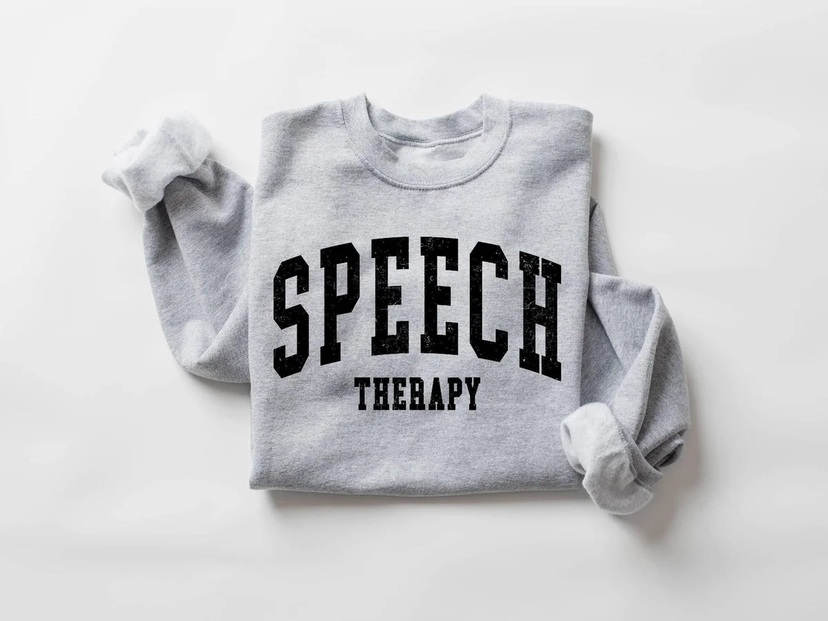 Retro Speech Therapy Crewneck Sweatshirt alternate product view.