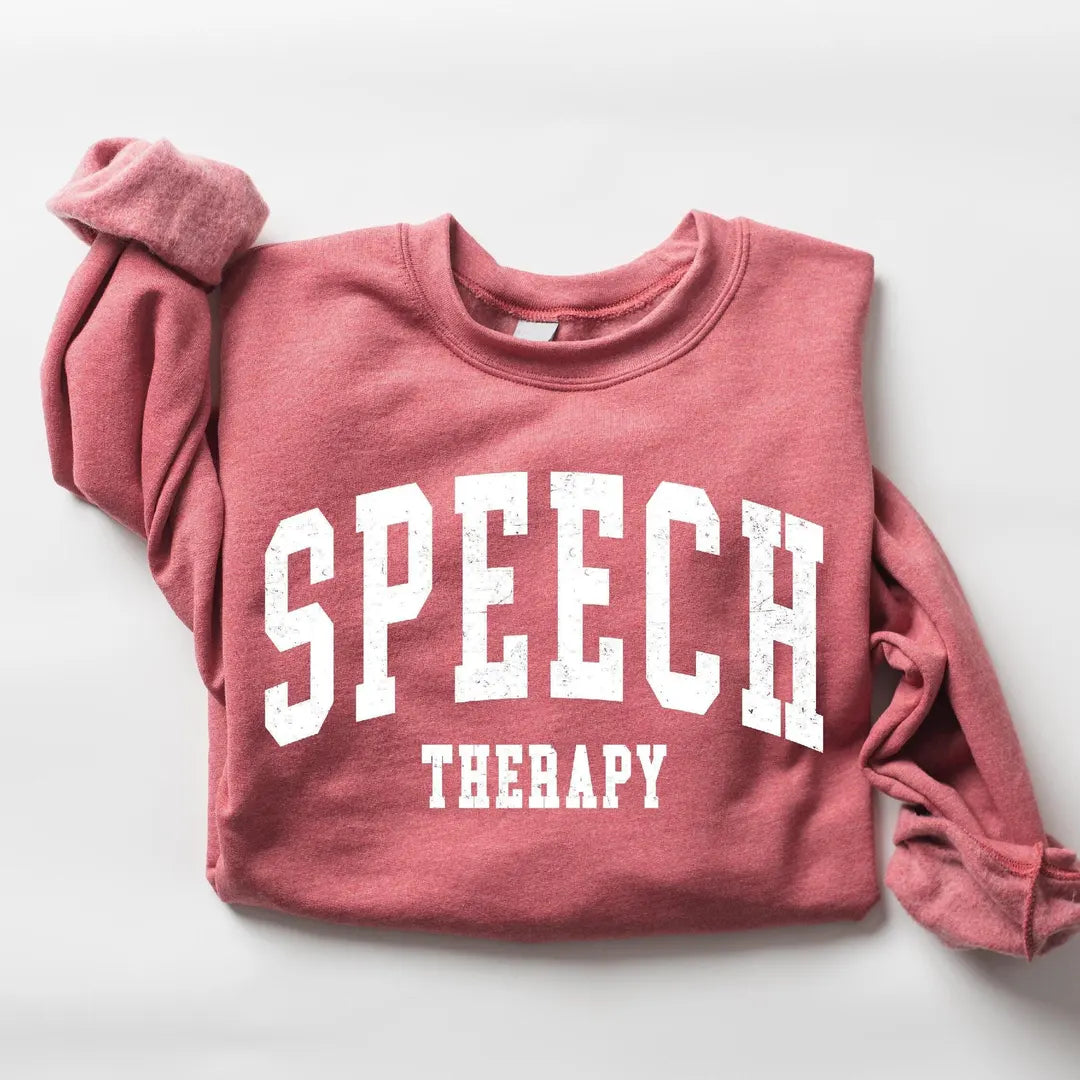 Retro Speech Therapy Crewneck Sweatshirt hero view.