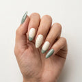 sage green beige french tip almond press on nails polka dot lifestyle 02