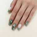 sage green cat eye hand painted almond medium press on nails white jasmine lifestyle 02