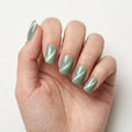 sage green cat eye square press on nails mockup 01