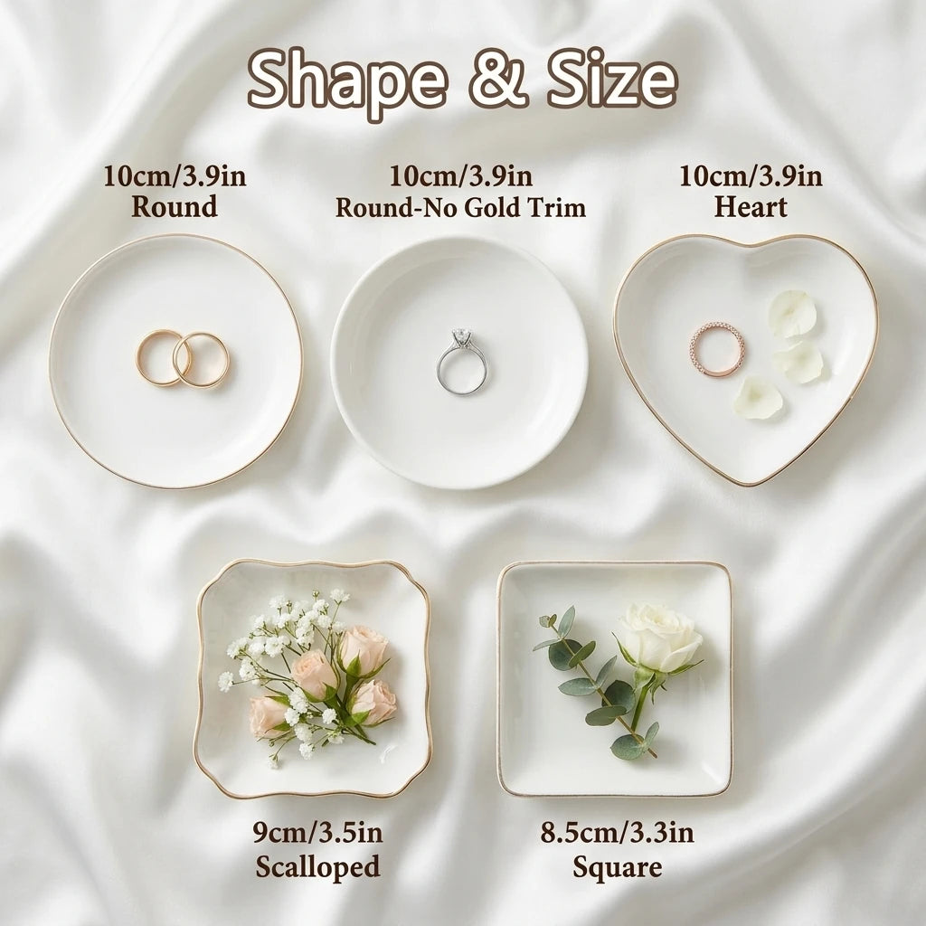 White round personalized maid of honor ring dish minimalist style