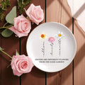 Jewelry Dish, Sisters Are Different Flowers From The Same Garden, Birth Flower Ring Dish, Gift for Sister, Custom Jewelry Dis