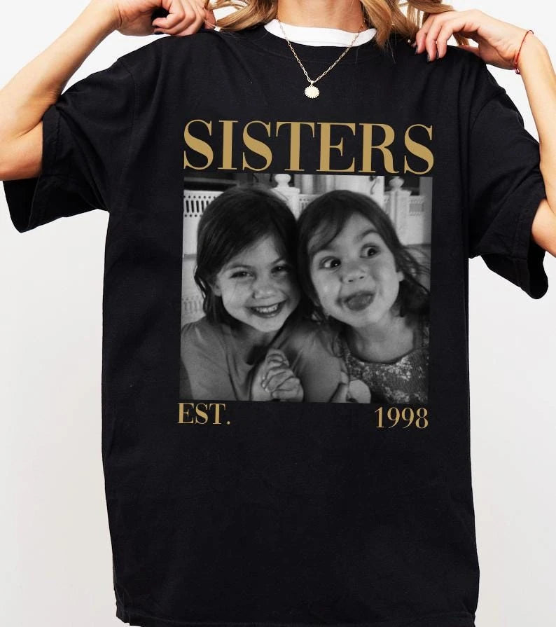 sisters-vintage-custom-photo-year-soul-sister-birthday-comfort-colors-t-shirt custom photo Comfort Colors T-Shirt model mockup preview 04