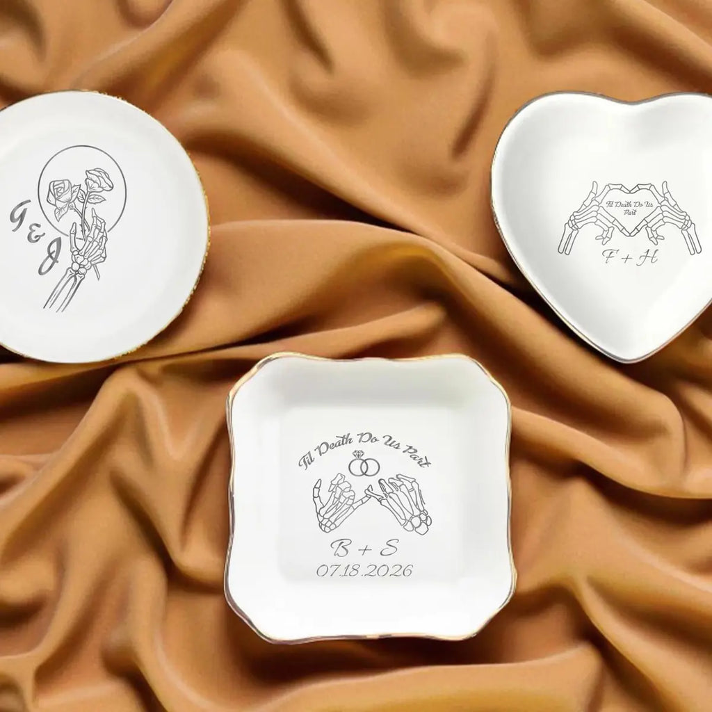 Skeleton Hands Ring Dish, Gothic Jewelry Tray, Spooky Halloween Trinket Dish, Dark Aesthetic Ring Holder, Gothic Decor Gift A